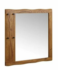 Wandspiegel - Sheesham Massiv - Dunkelbraun - 80 Cm