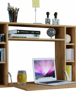 Laptoptisch WANDILA - Honig-Eiche - 7 Ablagefächer - 90 Cm