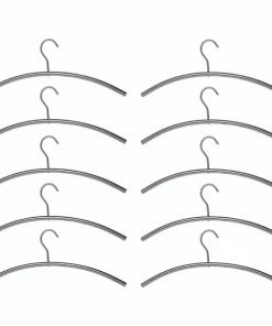 10er-Set Kleiderbügel - Edelstahl - Gebürstet